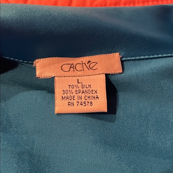 Cache Blue Ribbed Zip-Up Blouse - Picture 2 of 2